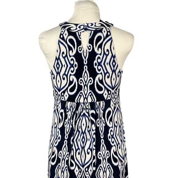 INC International Concepts Maxi Dress Halter Blue White Indie Babydoll Medium - Picture 5 of 12